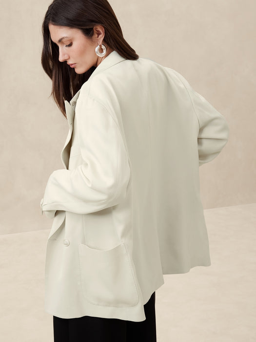 Alix Oversized Italian Satin Blazer