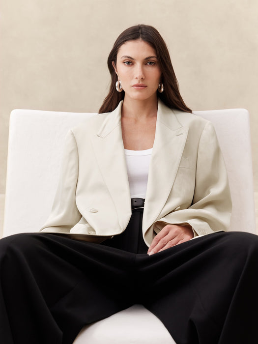 Alix Oversized Italian Satin Blazer