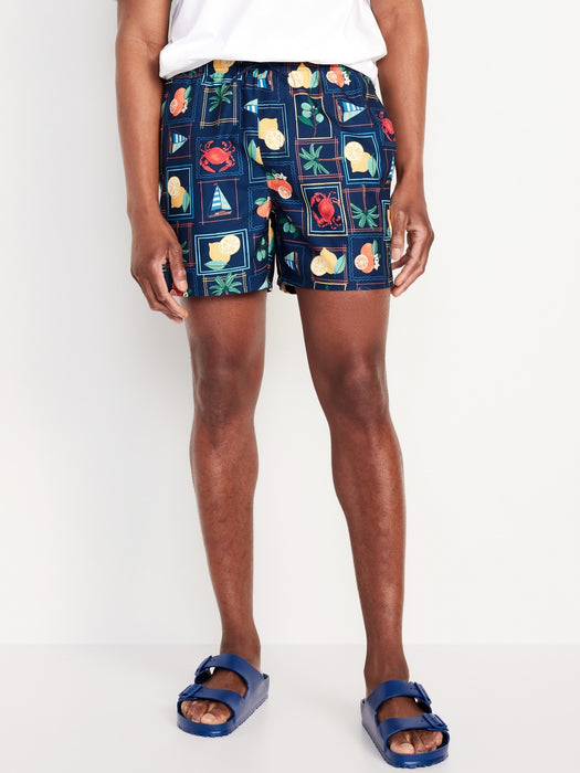 Printed Swim Trunks -- 5-inch inseam