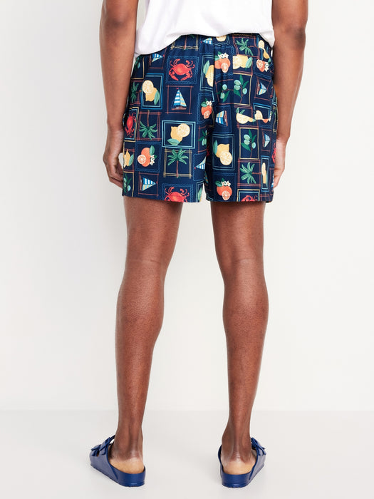 Printed Swim Trunks -- 5-inch inseam