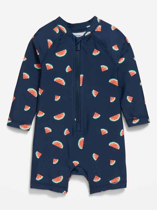 Matching Unisex Printed Swim Rashguard Bodysuit for Baby