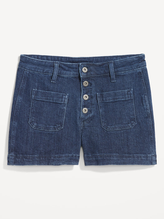 High-Waisted Jean Trouser Shorts -- 3-inch inseam