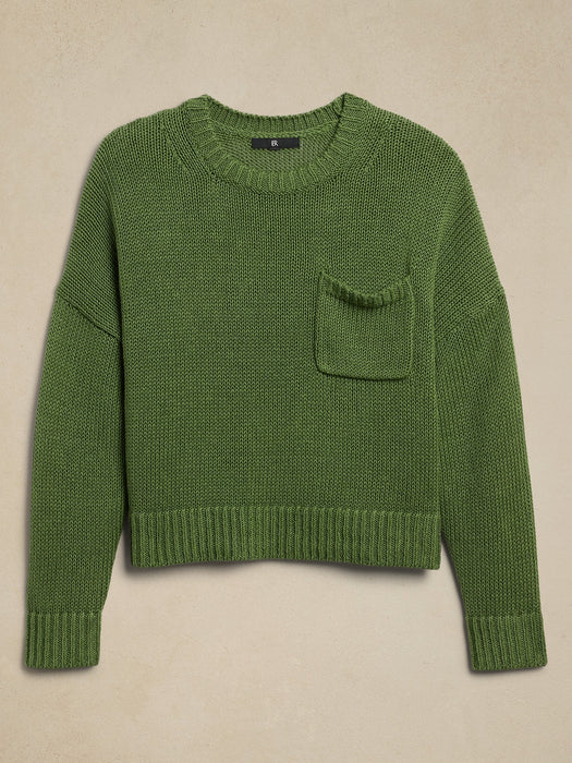 Linen-Cotton Boxy Sweater
