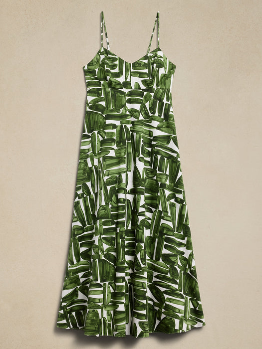 Poplin Cut-Out Maxi Dress
