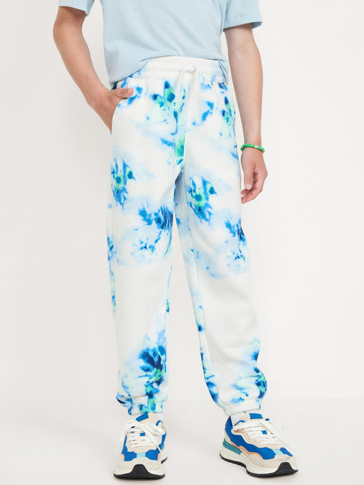 Gender-Neutral Fleece Cinched Graphic Jogger Sweatpants for Kids