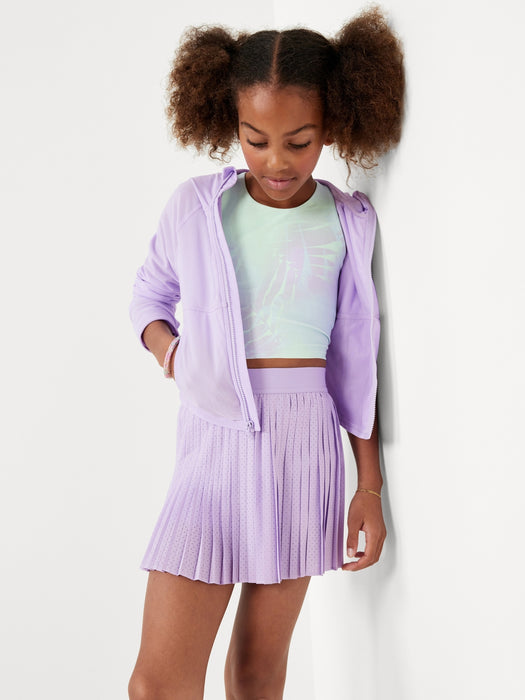 High-Waisted Pleated Performance Skort for Girls