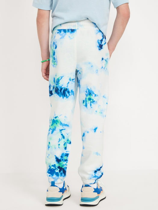 Gender-Neutral Fleece Cinched Graphic Jogger Sweatpants for Kids