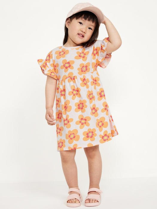 Printed Fit and Flare Dress for Toddler Girls