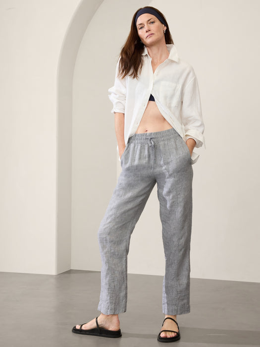 Retreat Linen High Rise Ankle Pant