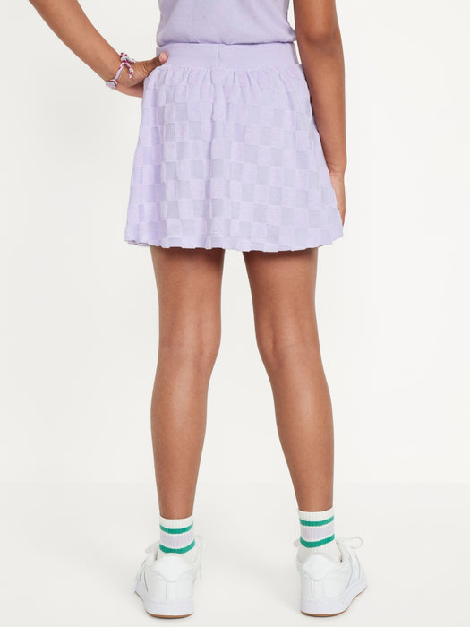 Loop-Terry Drawstring Skort for Girls