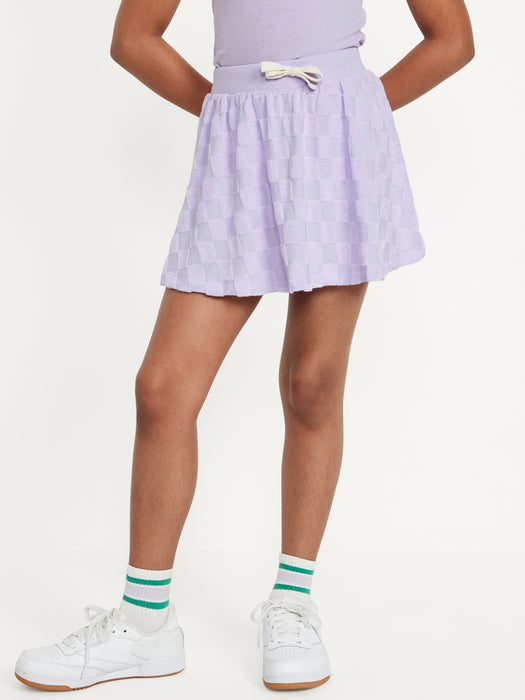 Loop-Terry Drawstring Skort for Girls
