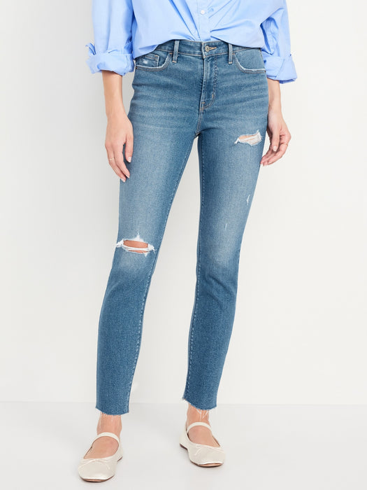High-Waisted Rockstar Super-Skinny Ankle Jeans