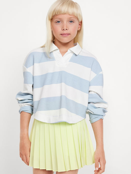 Collared Striped Pullover Top for Girls