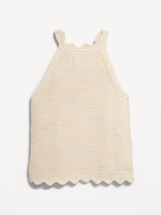 Crochet-Knit Tank Top for Girls