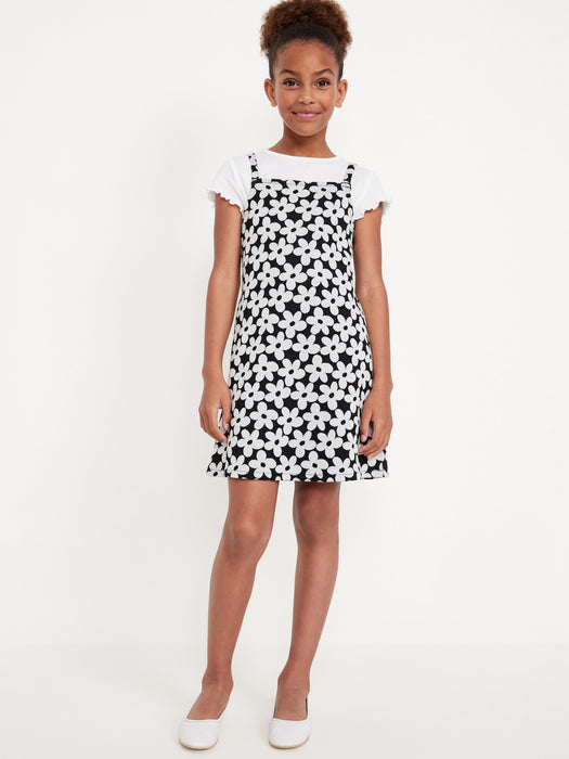 Sleeveless Fit and Flare Dress and T-Shirt Set for Girls