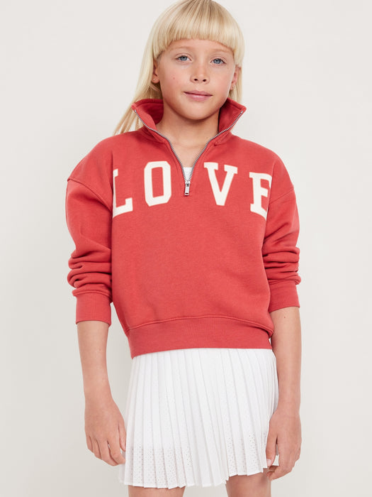 Long-Sleeve Quarter Zip Sweatshirt for Girls