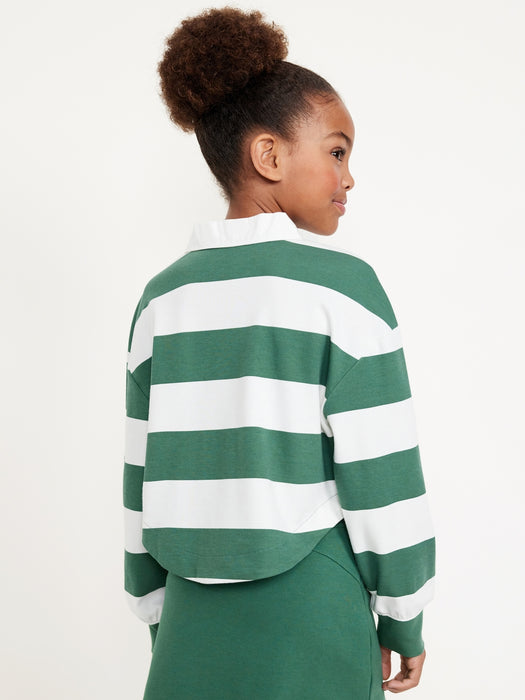 Collared Striped Pullover Top for Girls
