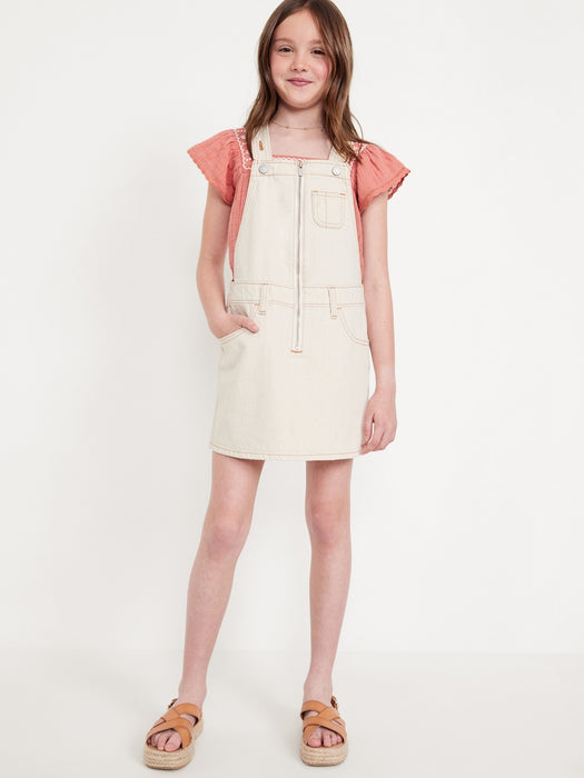 Zip-Front Pocket Skirtall Dress for Girls