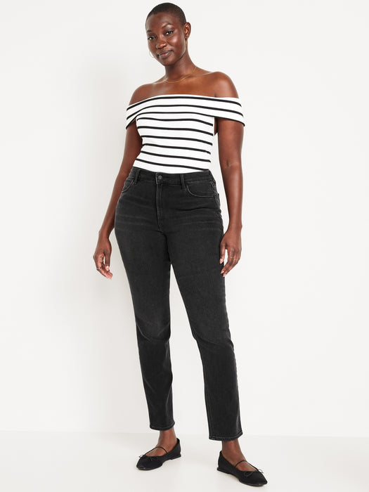 High-Waisted Wow Straight Ankle Jeans