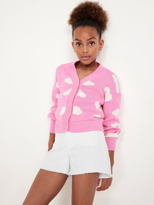 High-Waisted Pocket Frayed-Hem Shorts for Girls