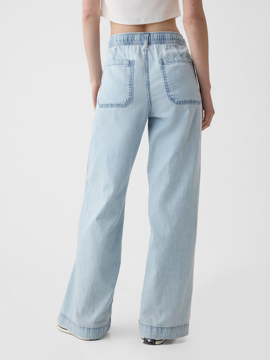 Denim Easy Wide-Leg Pants