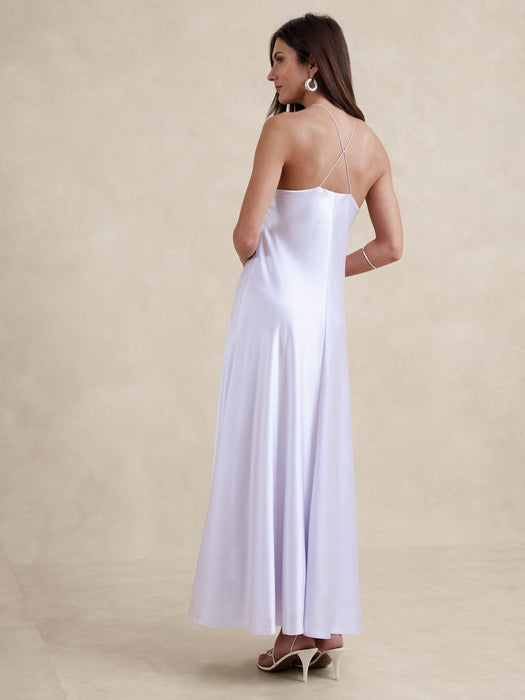 Silk Halter Maxi Dress