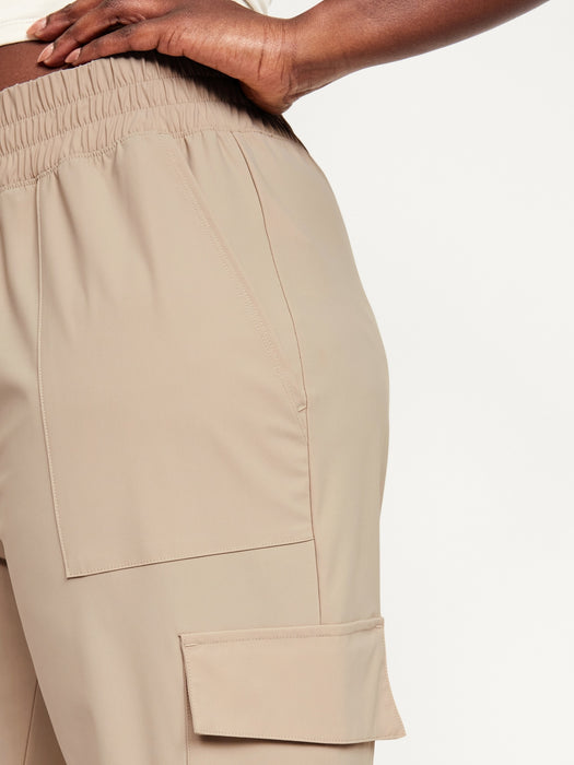 High-Waisted SleekTech Cargo Ankle Pants