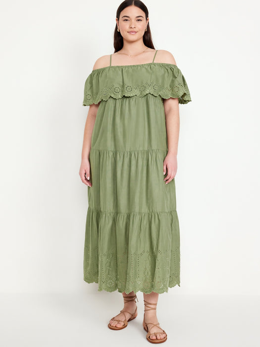 Cold Shoulder Maxi Swing Dress