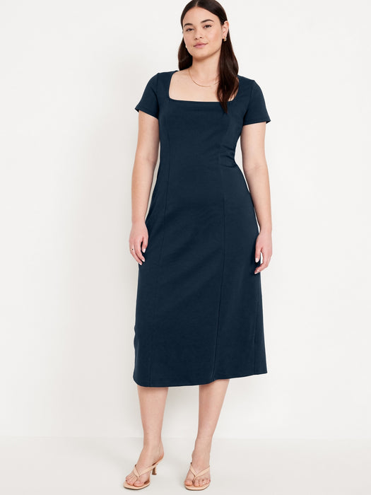 Square-Neck Midi Dress