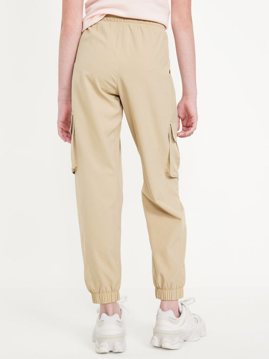 High-Waisted StretchTech Cargo Jogger Pants for Girls