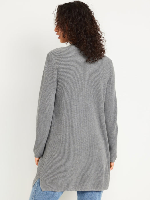 Open-Front Longline Cardigan Sweater
