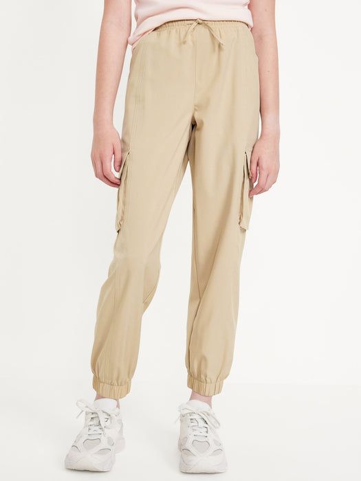 High-Waisted StretchTech Cargo Jogger Pants for Girls
