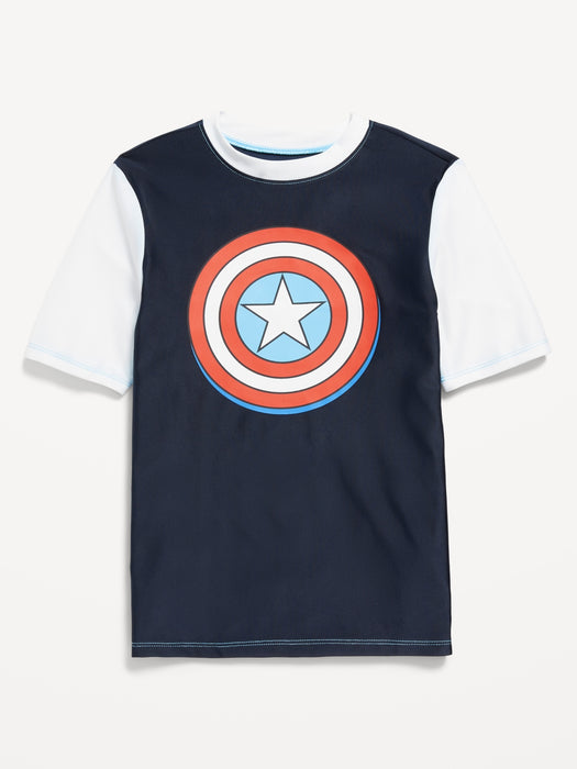 Licensed Short-Sleeve Rashguard Swim Top for Boys