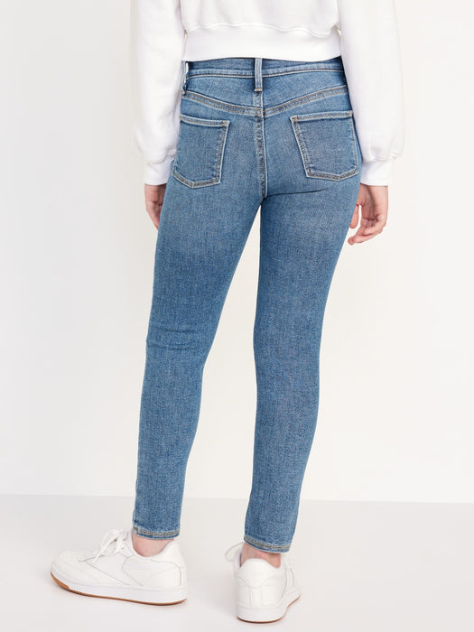 High-Waisted Rockstar 360° Stretch Ripped Jeggings for Girls