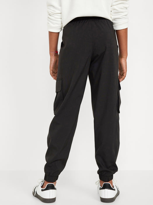 High-Waisted StretchTech Cargo Jogger Pants for Girls