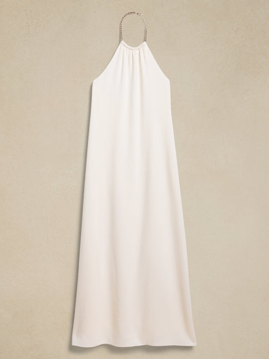 Crepe Halter Gown