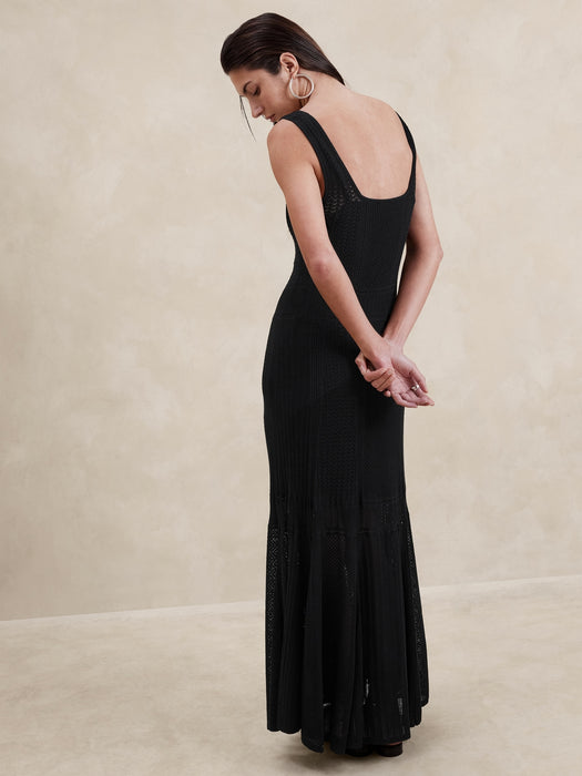 Open-Stitch Lace Maxi Dress
