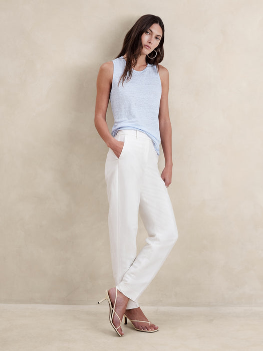 Linen Twist-Back Tank