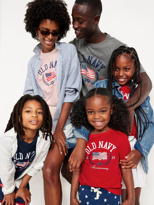 Unisex Matching Short-Sleeve Logo-Graphic Bodysuit for Baby