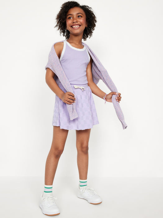 Loop-Terry Drawstring Skort for Girls