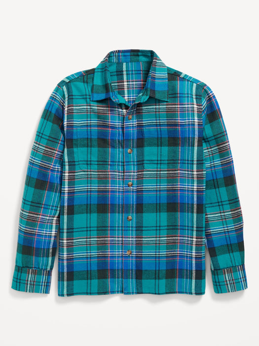 Long-Sleeve Flannel Pocket Shirt for Boys