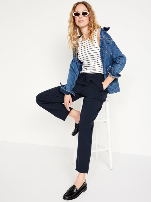 High-Waisted Billie Straight Ankle Trouser