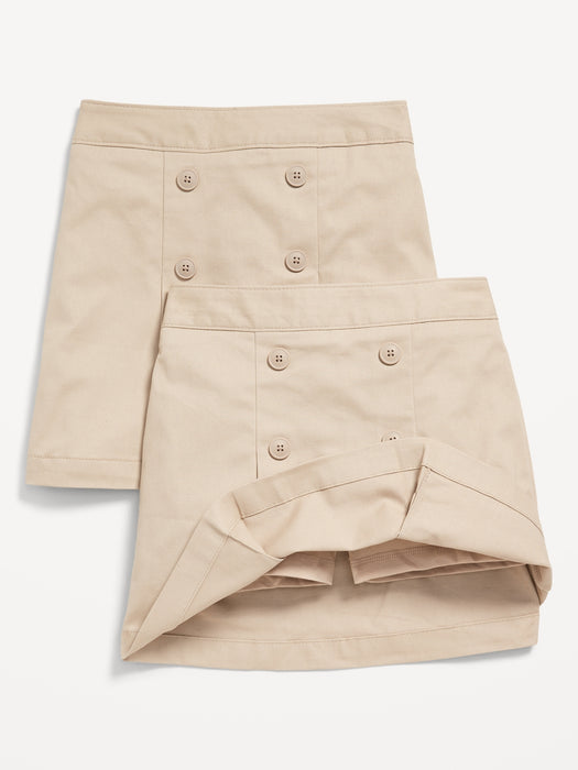 School Uniform Pleated Skort 2-Pack for Girls
