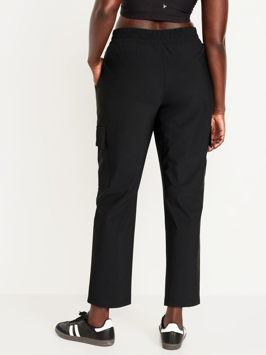 High-Waisted SleekTech Cargo Ankle Pants
