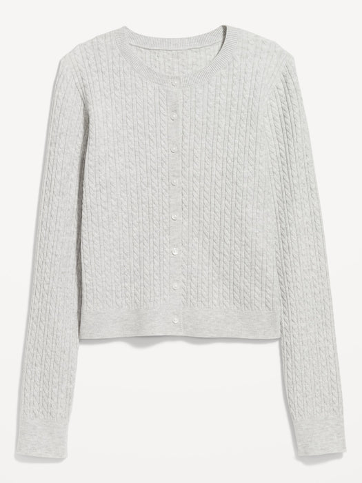 SoSoft Cable Crop Cardigan Sweater