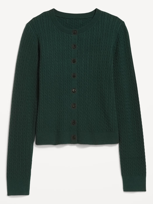 SoSoft Cable Crop Cardigan Sweater