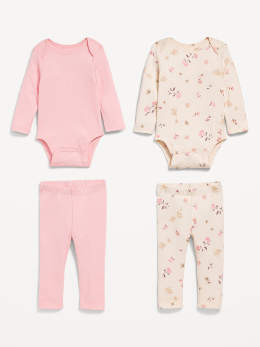 Bodysuit and Leggings 4-Pack for Baby