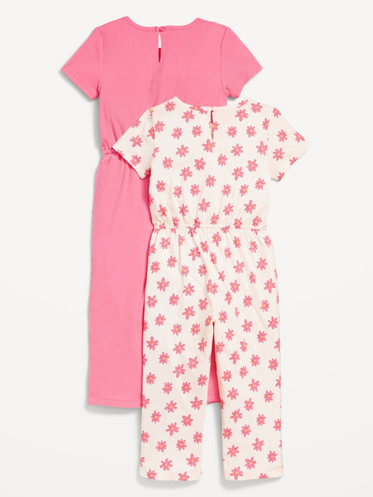 Short-Sleeve Jumpsuit 2-Pack for Toddler Girls