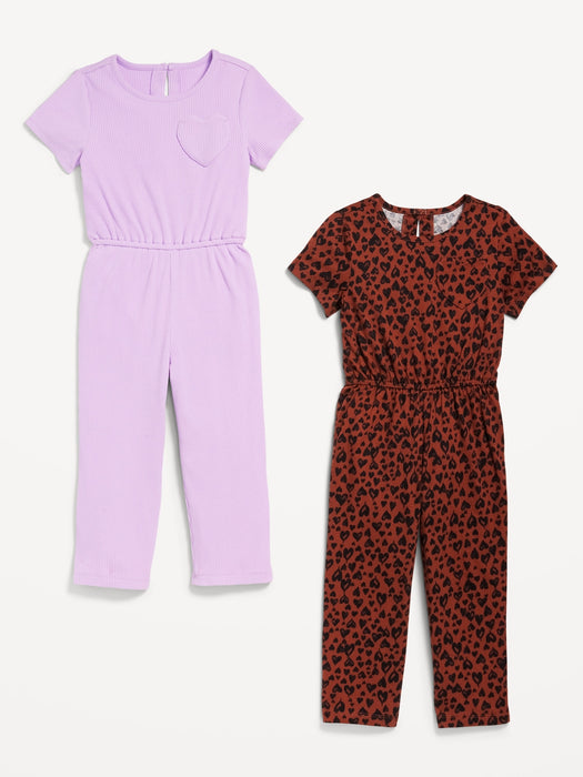 Short-Sleeve Jumpsuit 2-Pack for Toddler Girls