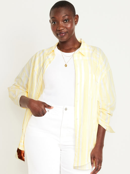 Oversized Button-Down Boyfriend Shirt